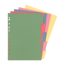 ClassmatesA4 Index Dividers 5 Part Multi-hole Punched - Pack of 50